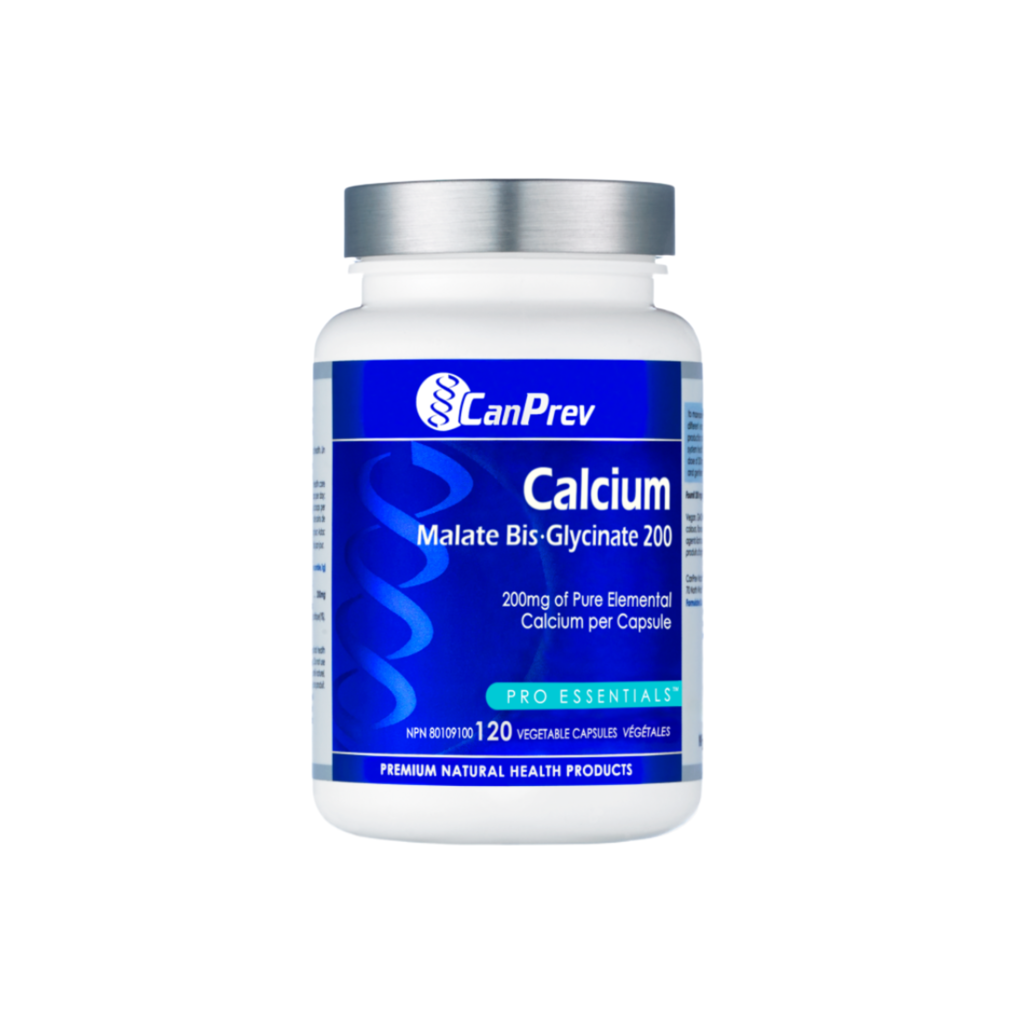CanPrev Calcium Malate Bis·Glycinate 200mg - Chelated for Superior Absorption
