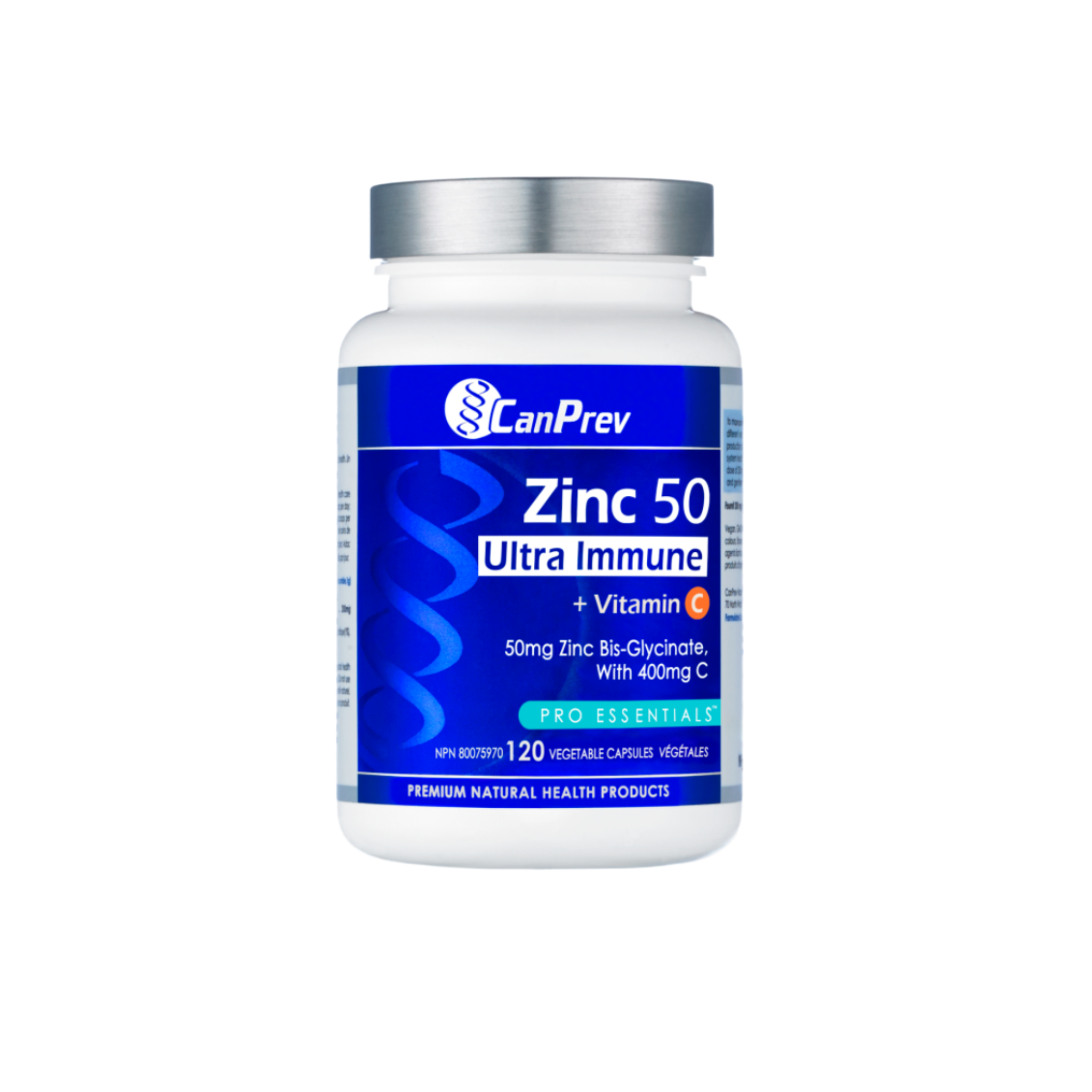 CanPrev Zinc 50 Ultra Immune + Vitamin C - Highly Absorbable Bis-Glycinate Formula