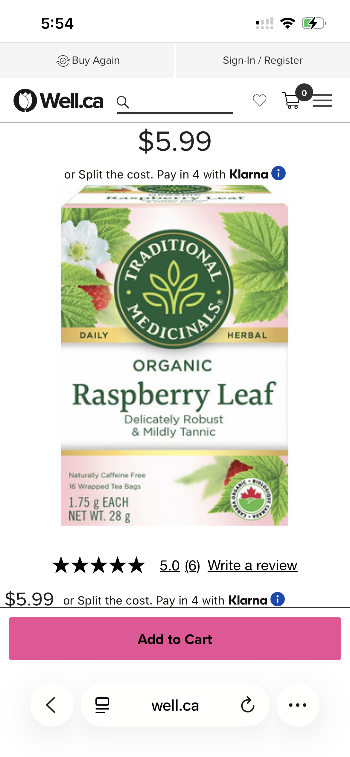 Traditional Medicinals herbal tea box with 16 tea bags, featuring natural packaging and product branding.