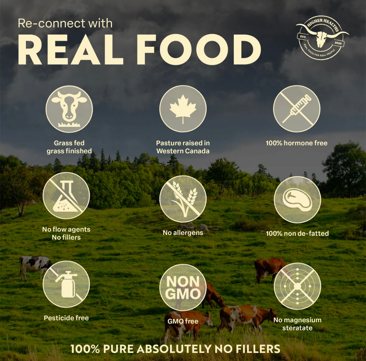 Higher Healths Beef Heart - Antioxidant Abundance - Glass Bottle, 180 caps