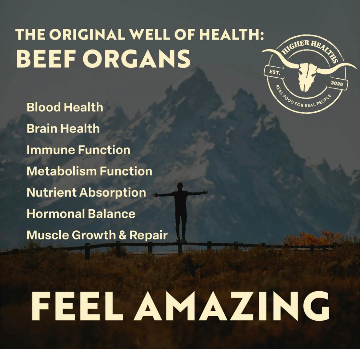 Higher Healths Beef Organs - The Everything Capsule, Bag 180 capsules