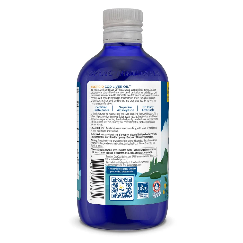 Nordic Naturals Arctic-D Cod Liver Oil 1060mg + 1000 IU Vitamin D3
