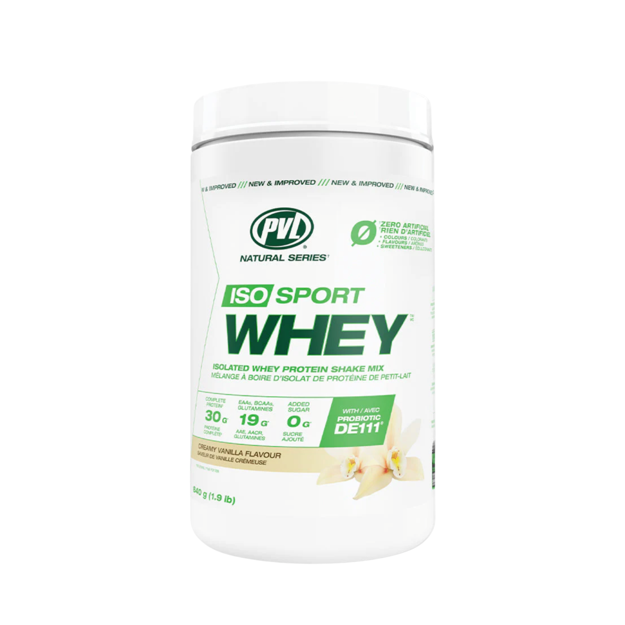 pvl iso sport whey protein 840g for recovery and lean muscle