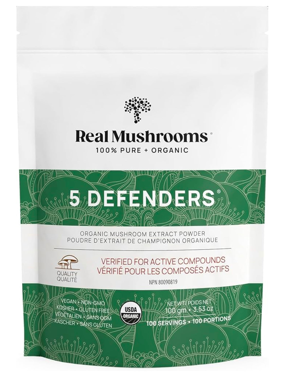 Real Mushrooms 5 Defenders Powder 100g