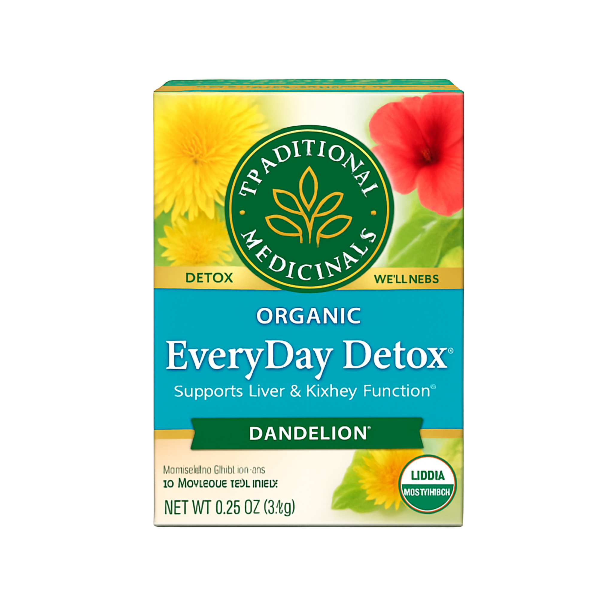 Box of Traditional Medicinals herbal tea with 16 tea bags, featuring natural packaging and traditional herbal ingredients.