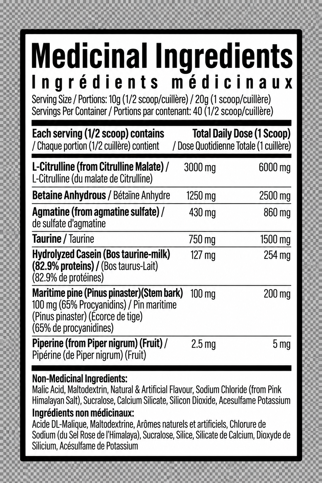 TC Nutrition Batch 27 Pre-workout STIM FREE