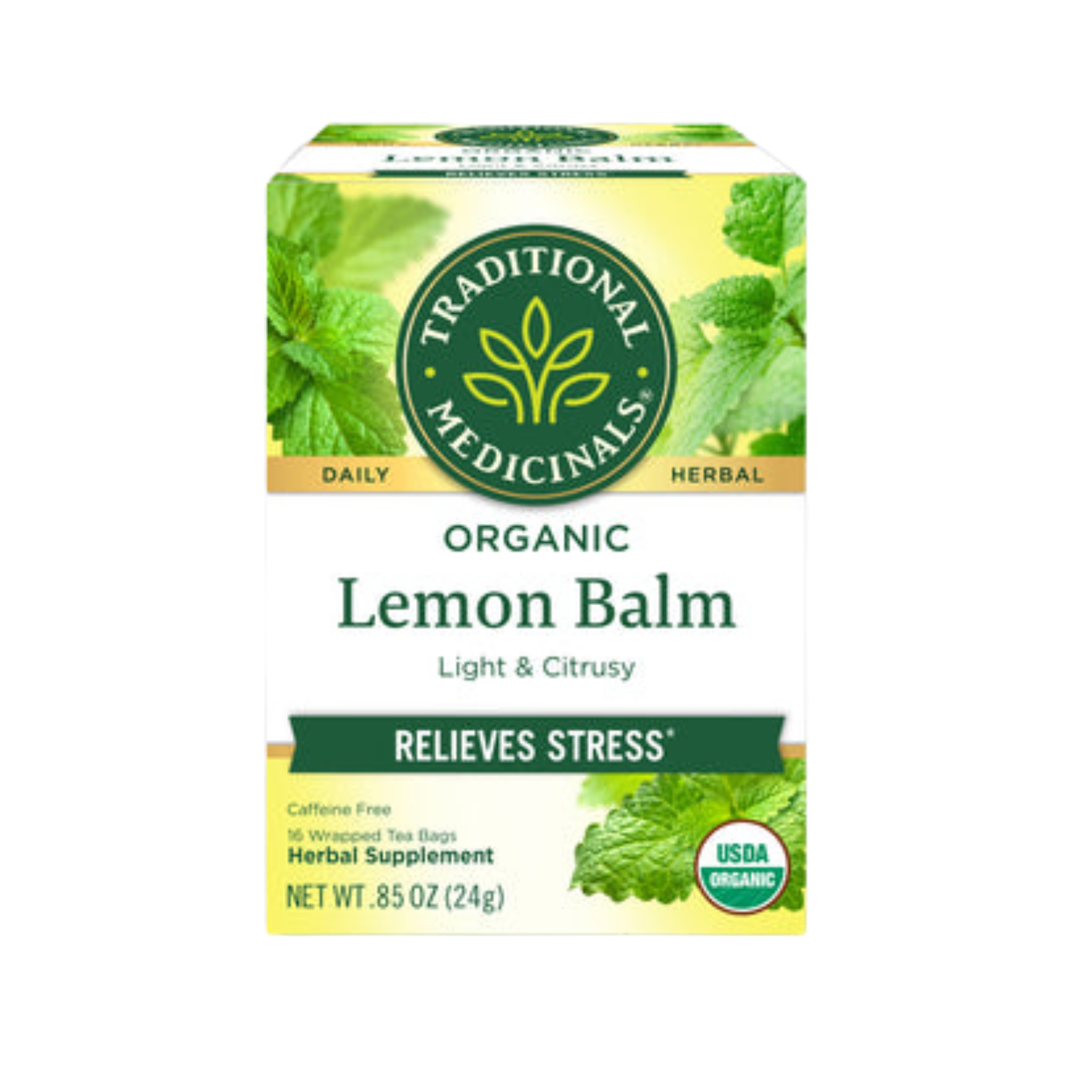 Traditional Medicinal herbal tea in a 16-bag box, featuring natural ingredients for soothing and wellness.