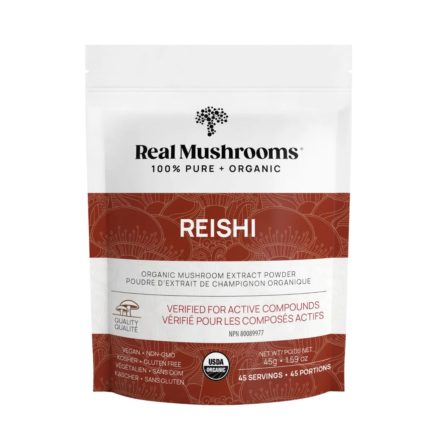 Real Mushrooms Organic Reishi Mushroom Powder (45g)