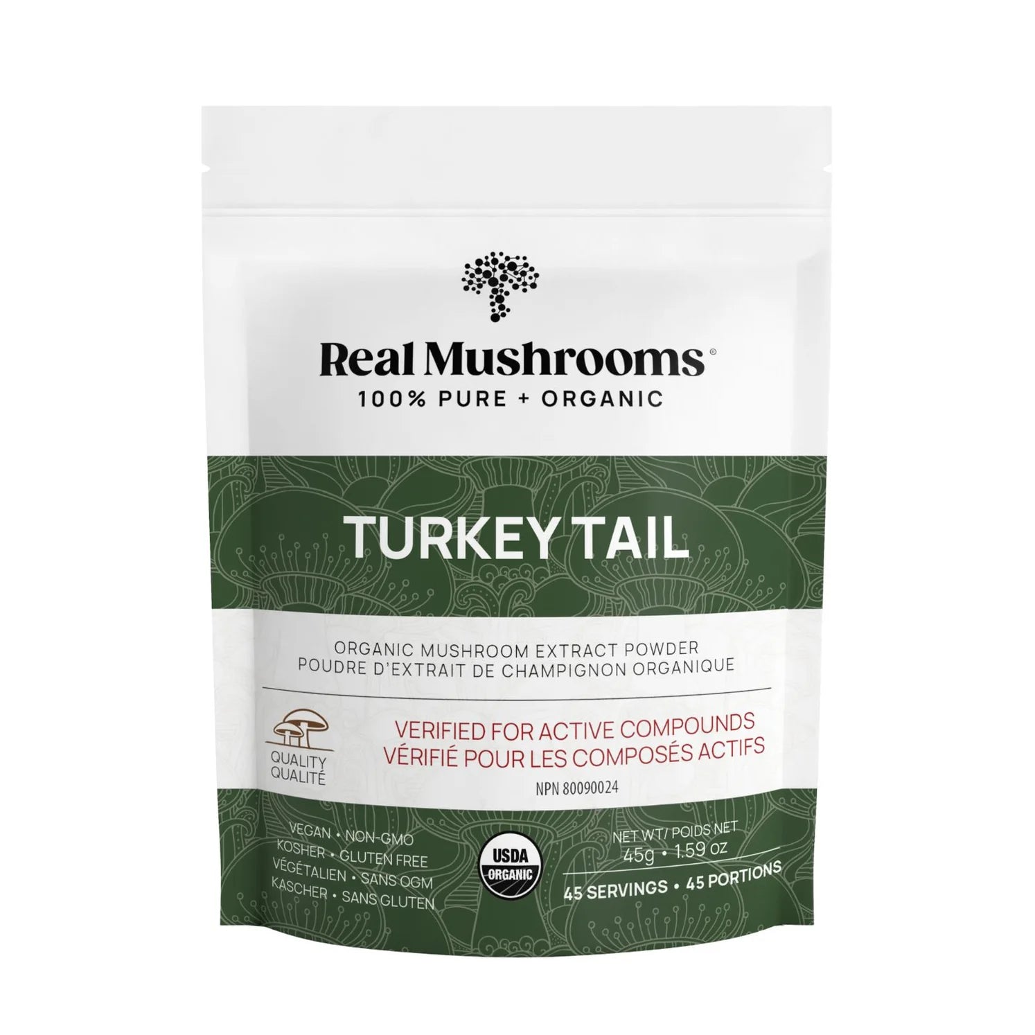 Real Mushrooms Turkey Tail Mushroom Extract Powder (45g)