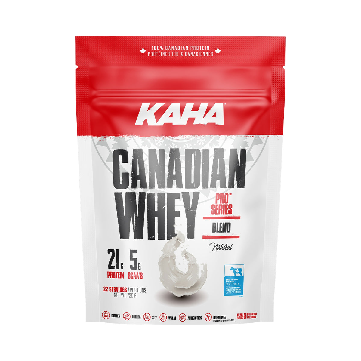KAHA Canadian Whey Protein - Natural 720g - Front of package