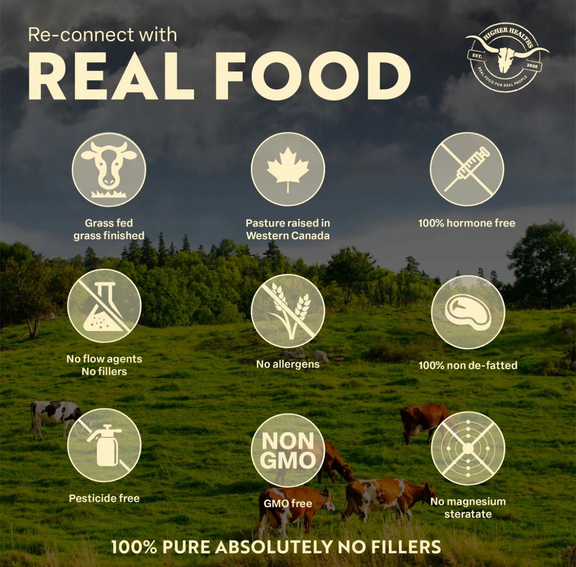 Higher Healths Beef Organs - The Everything Capsule, Bag 180 capsules