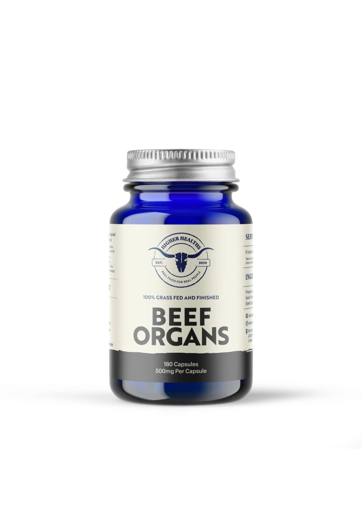 Higher Healths Beef Organs - The Everything Capsule, Bottle 180 capsules