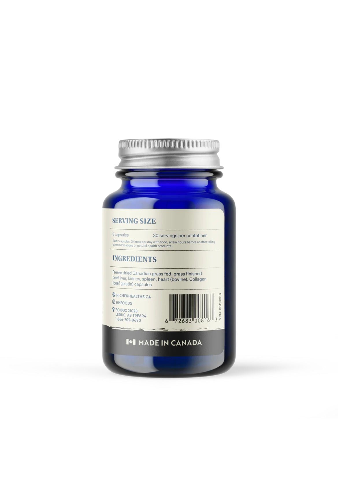 Higher Healths Beef Organs - The Everything Capsule, Bottle 180 capsules