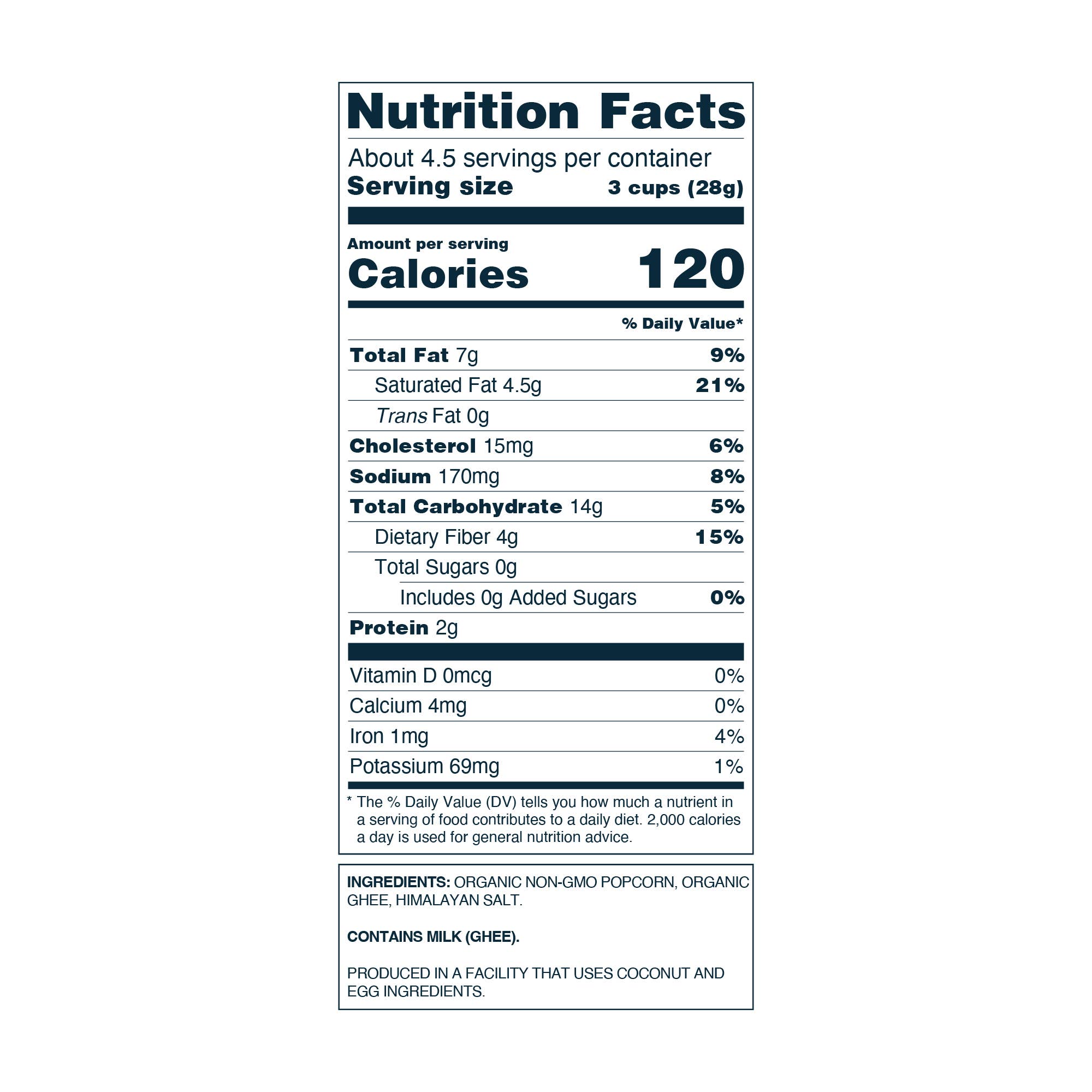 Organic Popcorn, Oh My Ghee 4.6 oz