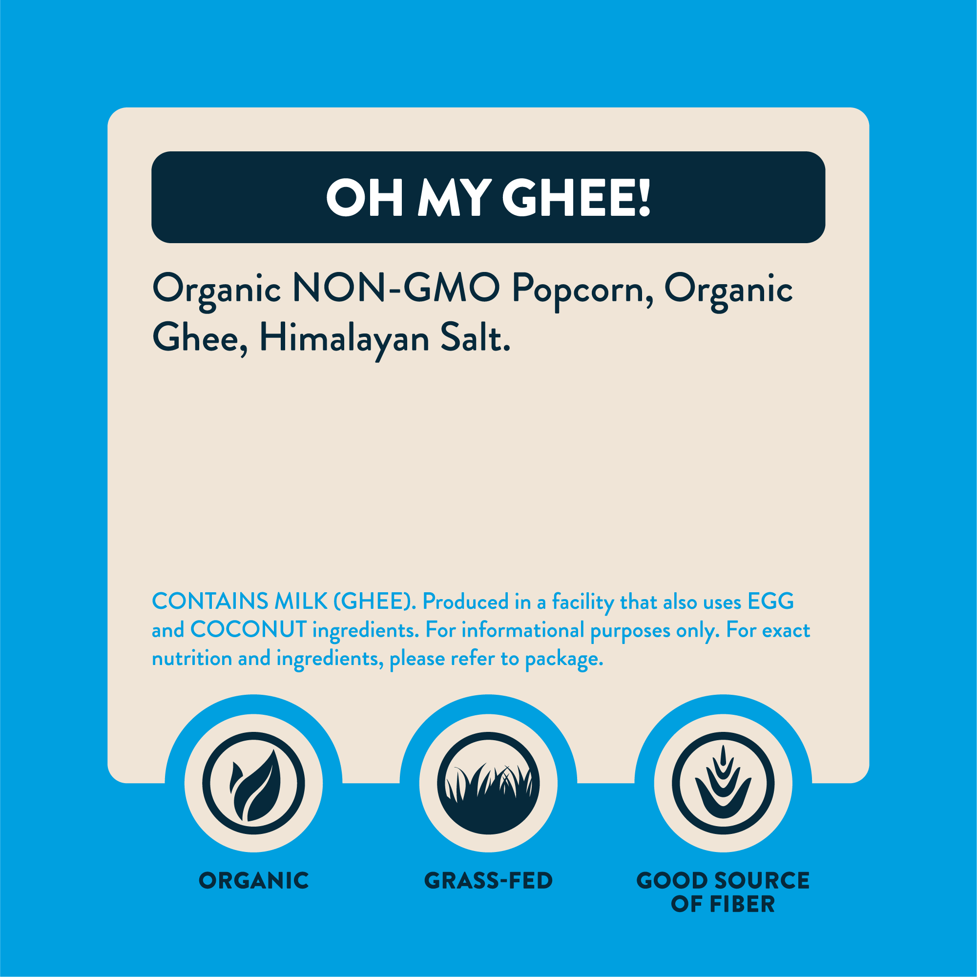 Organic Popcorn, Oh My Ghee 4.6 oz