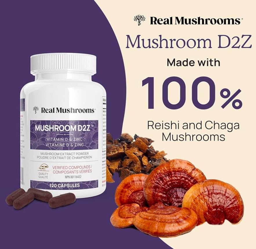 Real Mushrooms Vitamin D2Z 120 capsules