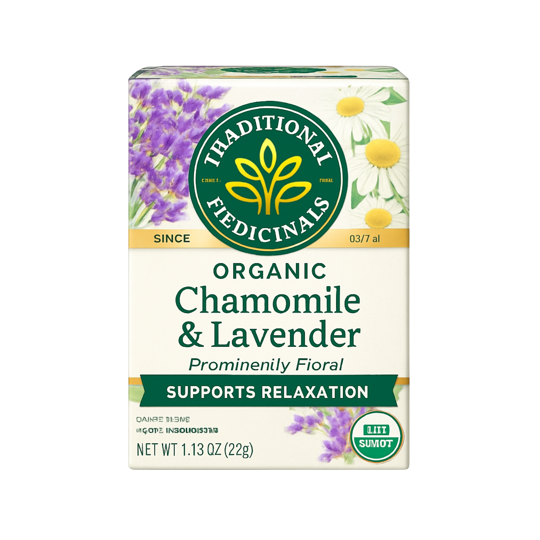 Traditional Medicinals herbal tea box with 16 tea bags, featuring natural packaging and herbal ingredients for wellness.
