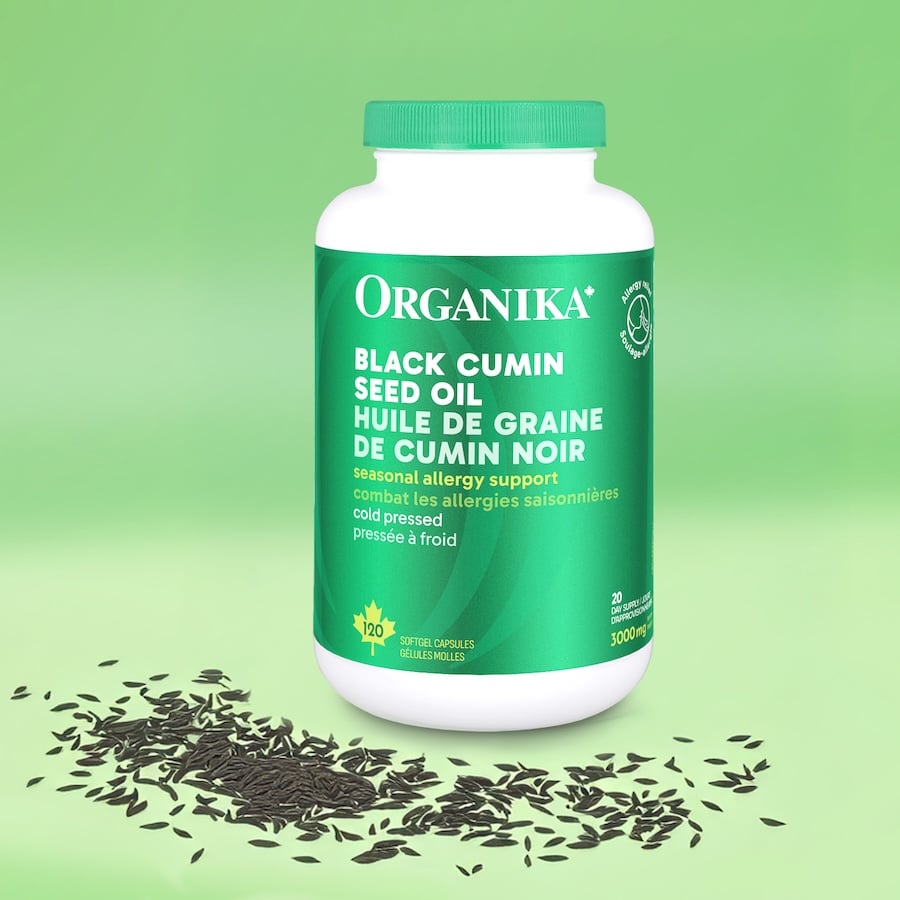 Organika Black Cumin Seed Oil 500mg Softgels - Cold-Pressed Nigella Sativa