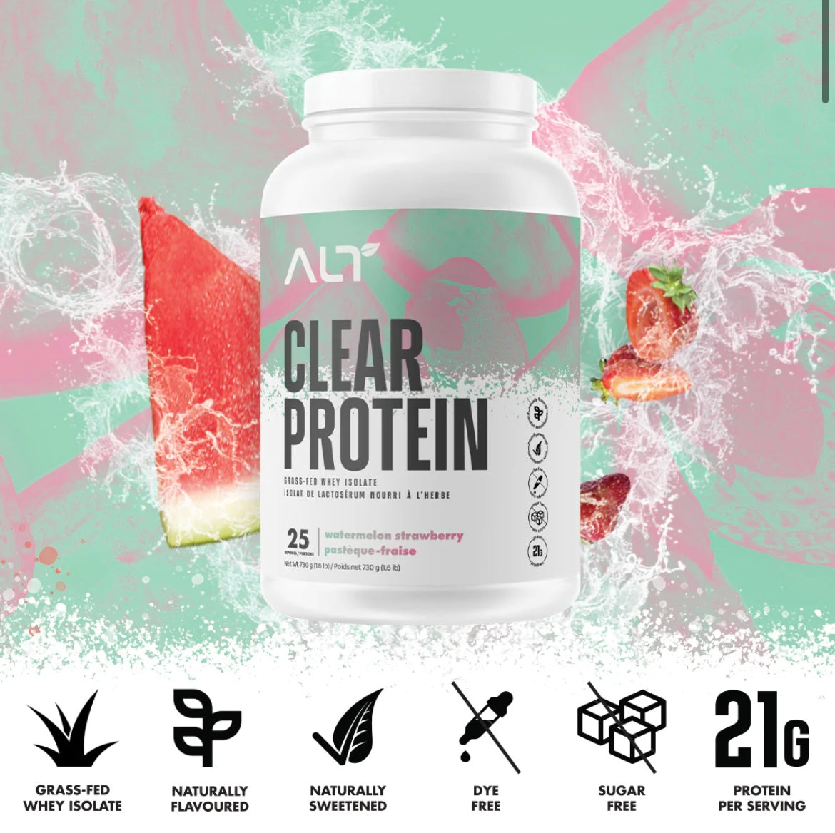 ALT Clear Whey Isolate - Watermelon Strawberry 25 Servings