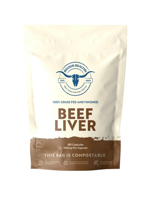 Higher Healths Beef Liver - Nature’s Multivitamin Bag, 180 capsules