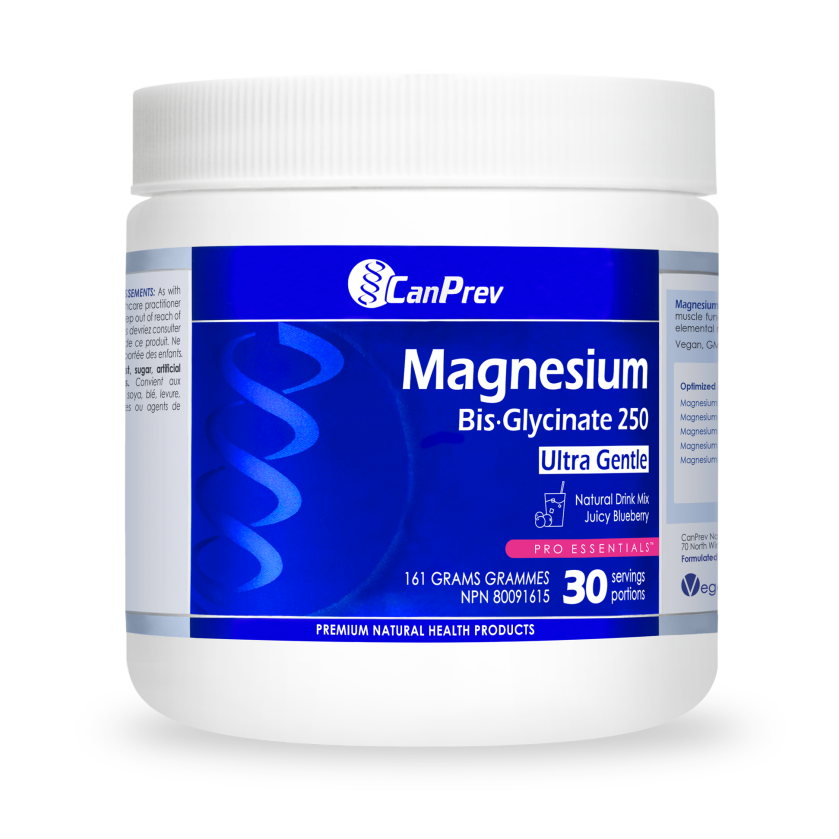 CanPrev Magnesium Bis-Glycinate 250mg Drink Mix - Juicy Blueberry