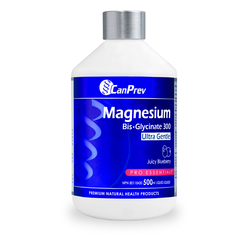 CanPrev Magnesium Bis-Glycinate 300 Ultra Gentle Liquid - Juicy Blueberry Flavour