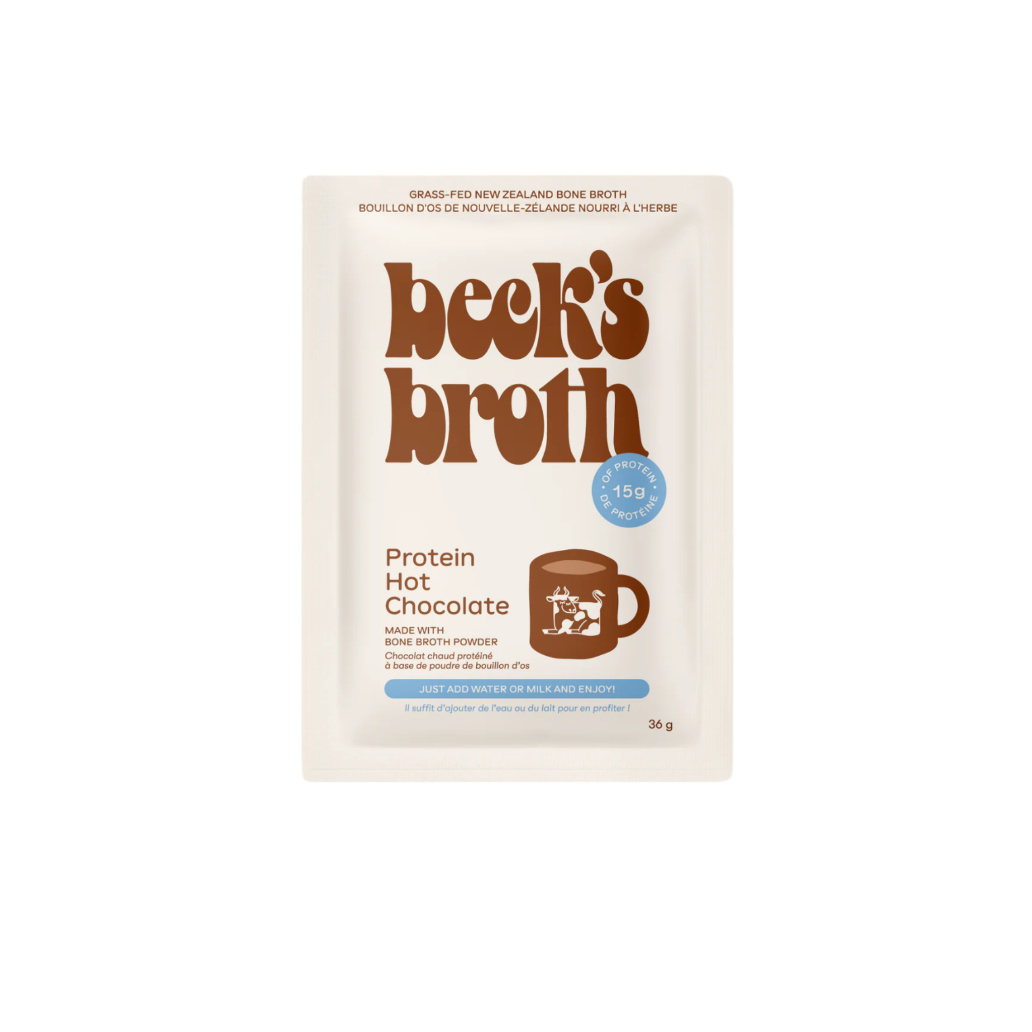 Becks Protein Broth - Hot Chocolate, Individual Packages 36G