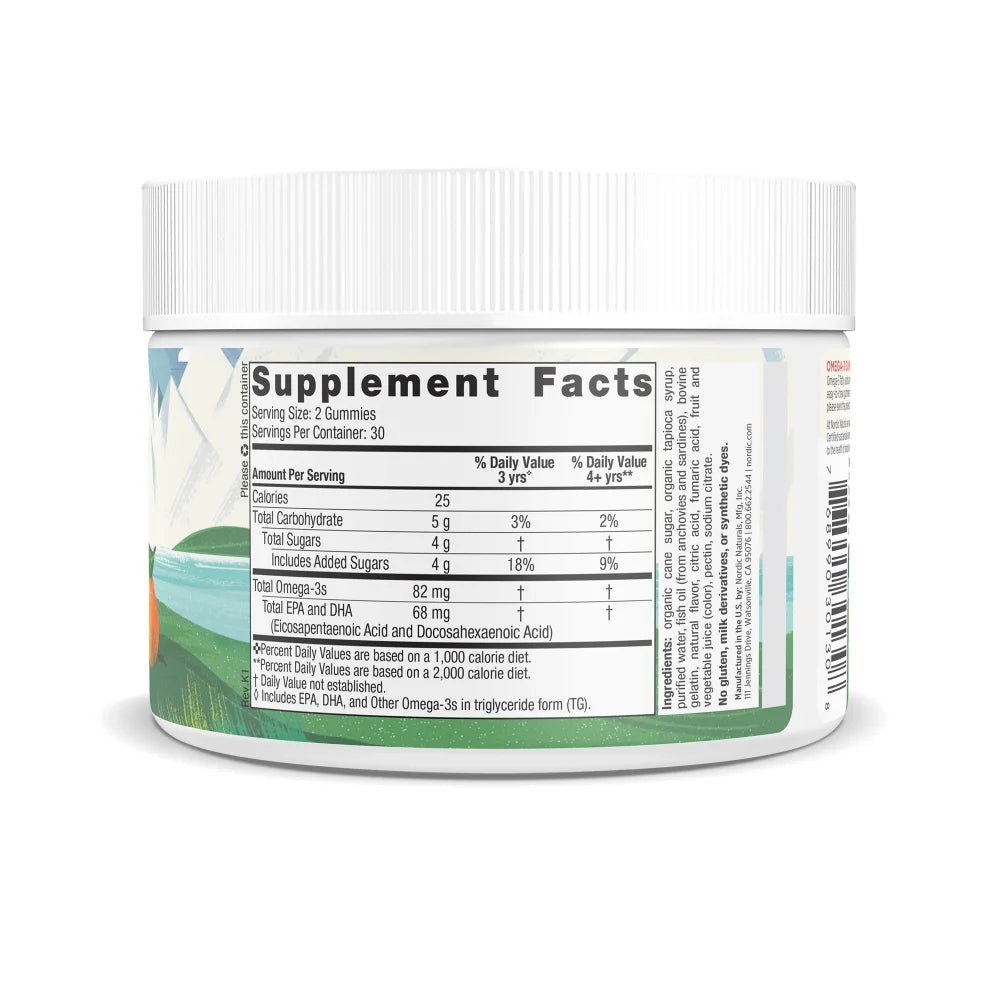 Nordic Naturals Nordic Omega-3 - 60 Gummies - Tangerine