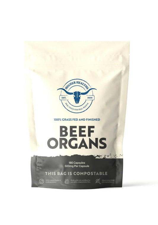 Higher Healths Beef Organs - The Everything Capsule, Bag 180 capsules