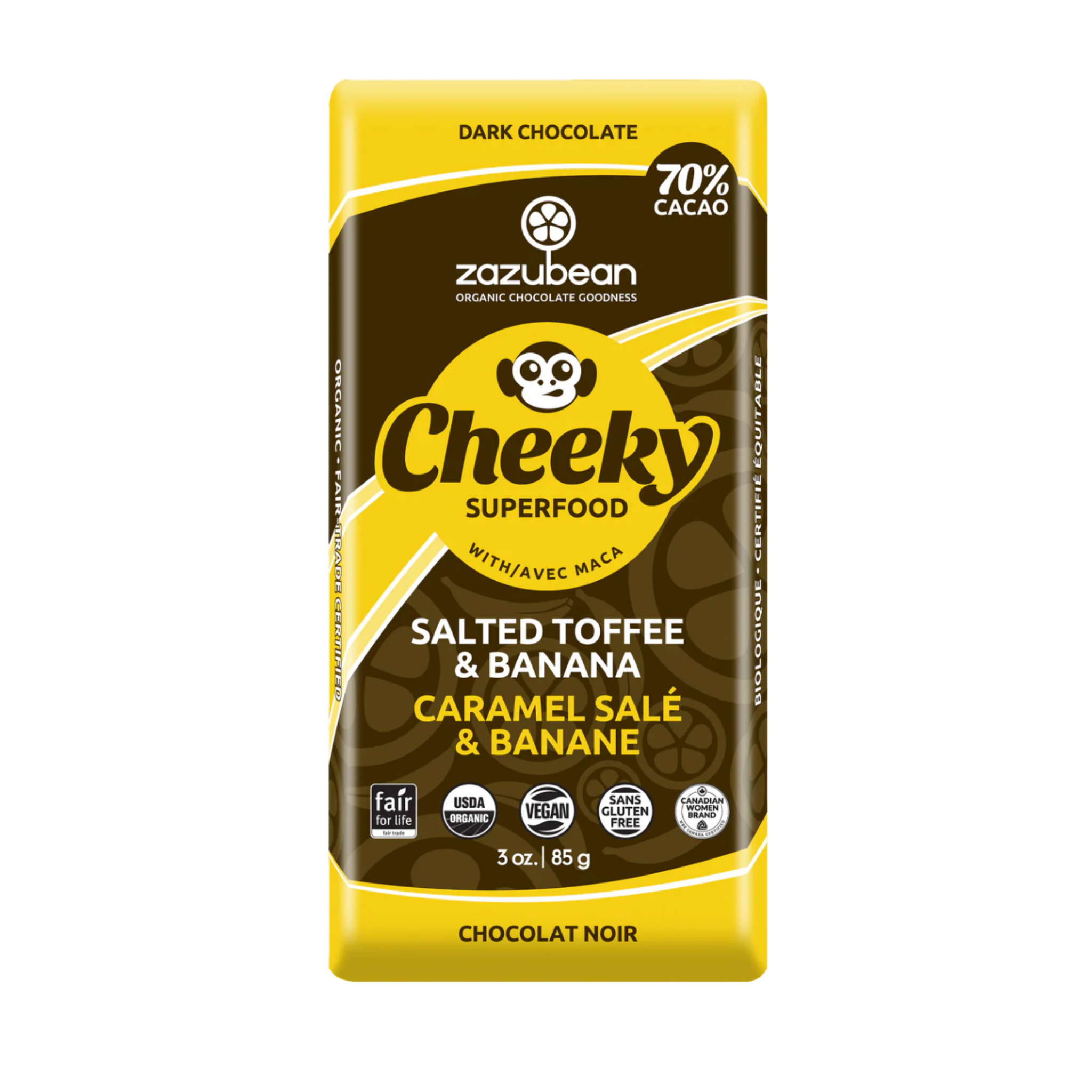 Horizon Wellness & Grocery Zazubean chocolate bar with dark chocolate and natural ingredients, shown in the image.
