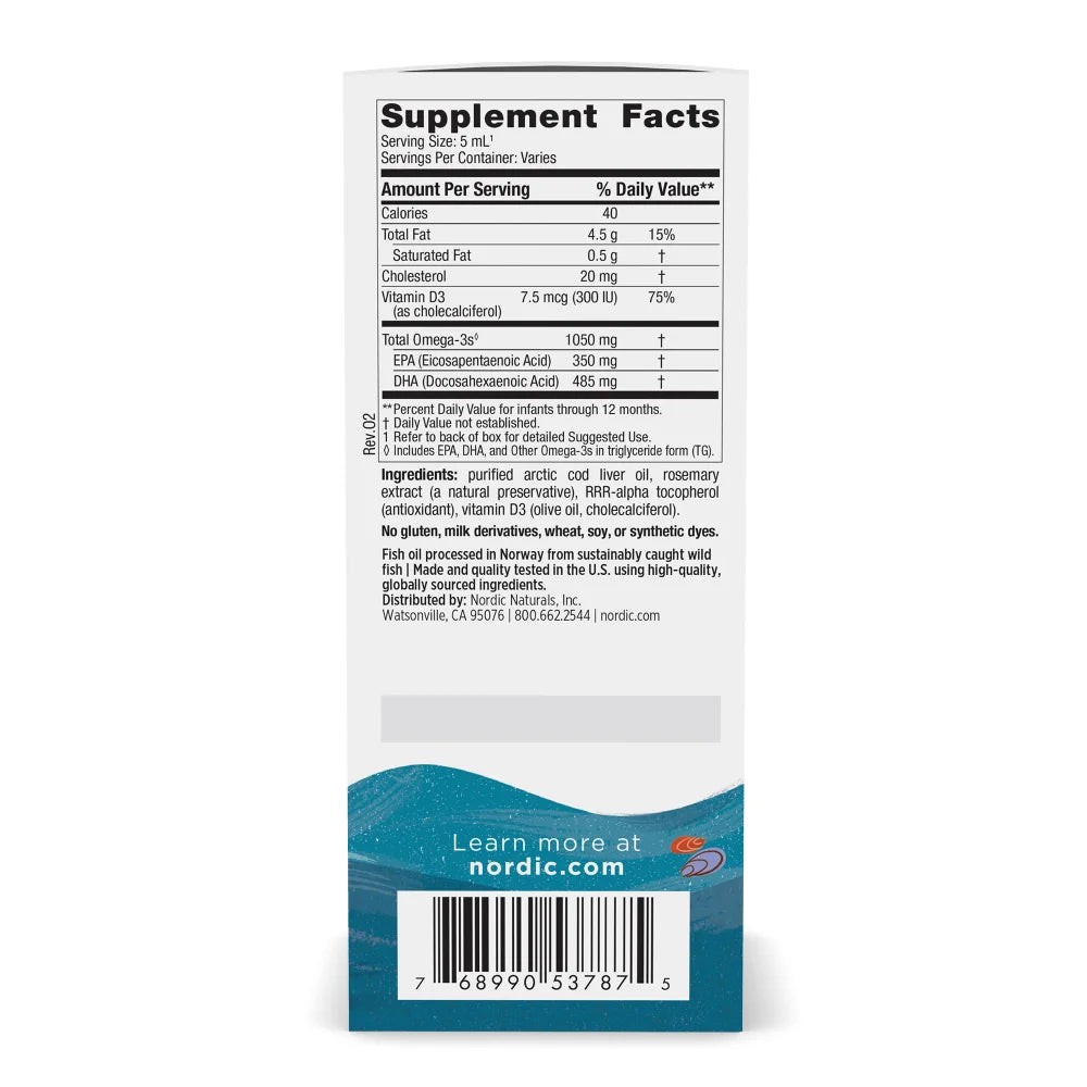 Nordic Naturals Baby's DHA 1050mg Liquid - Premium Omega-3 for Infant Brain Development