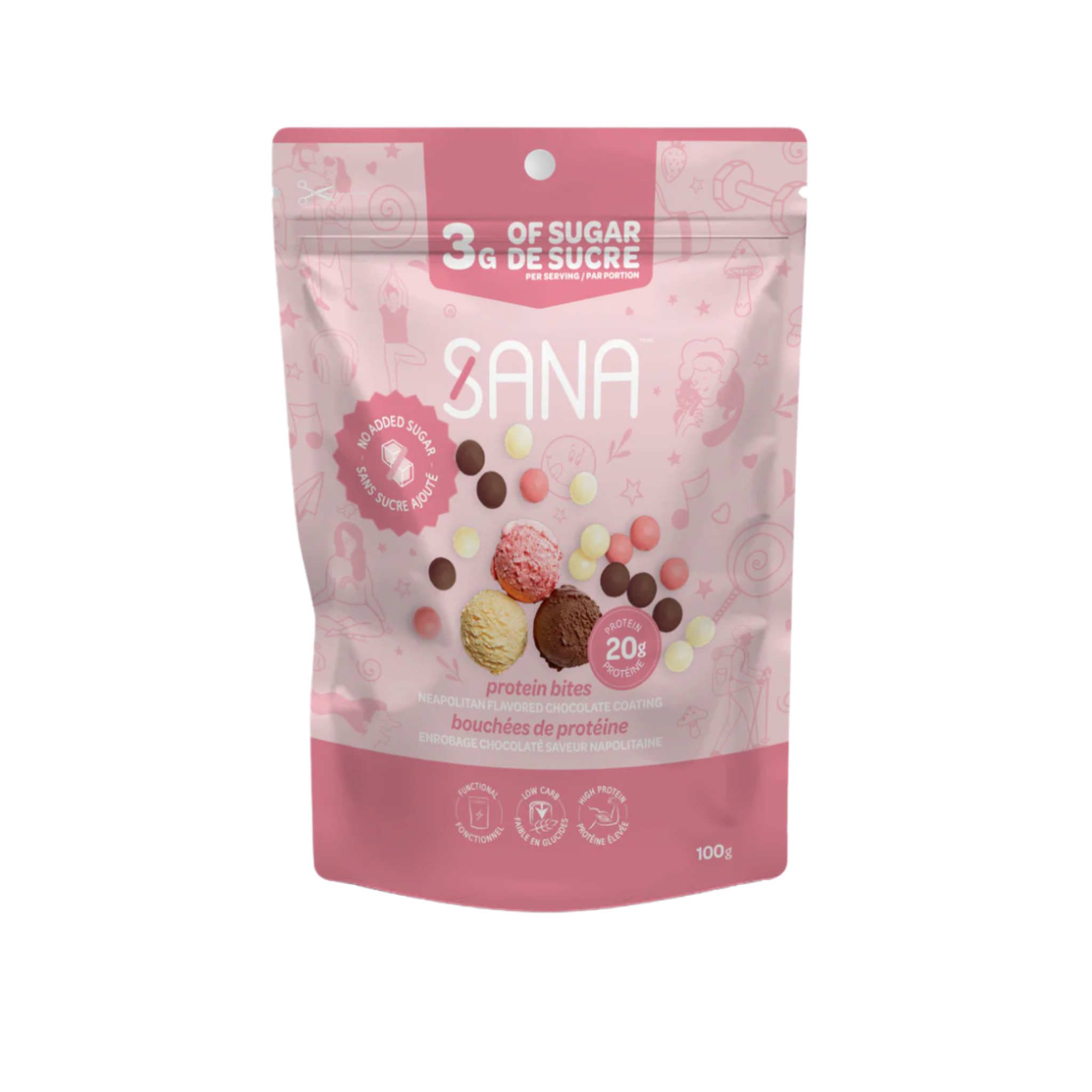 SANA Protein Bites, Neopolitan