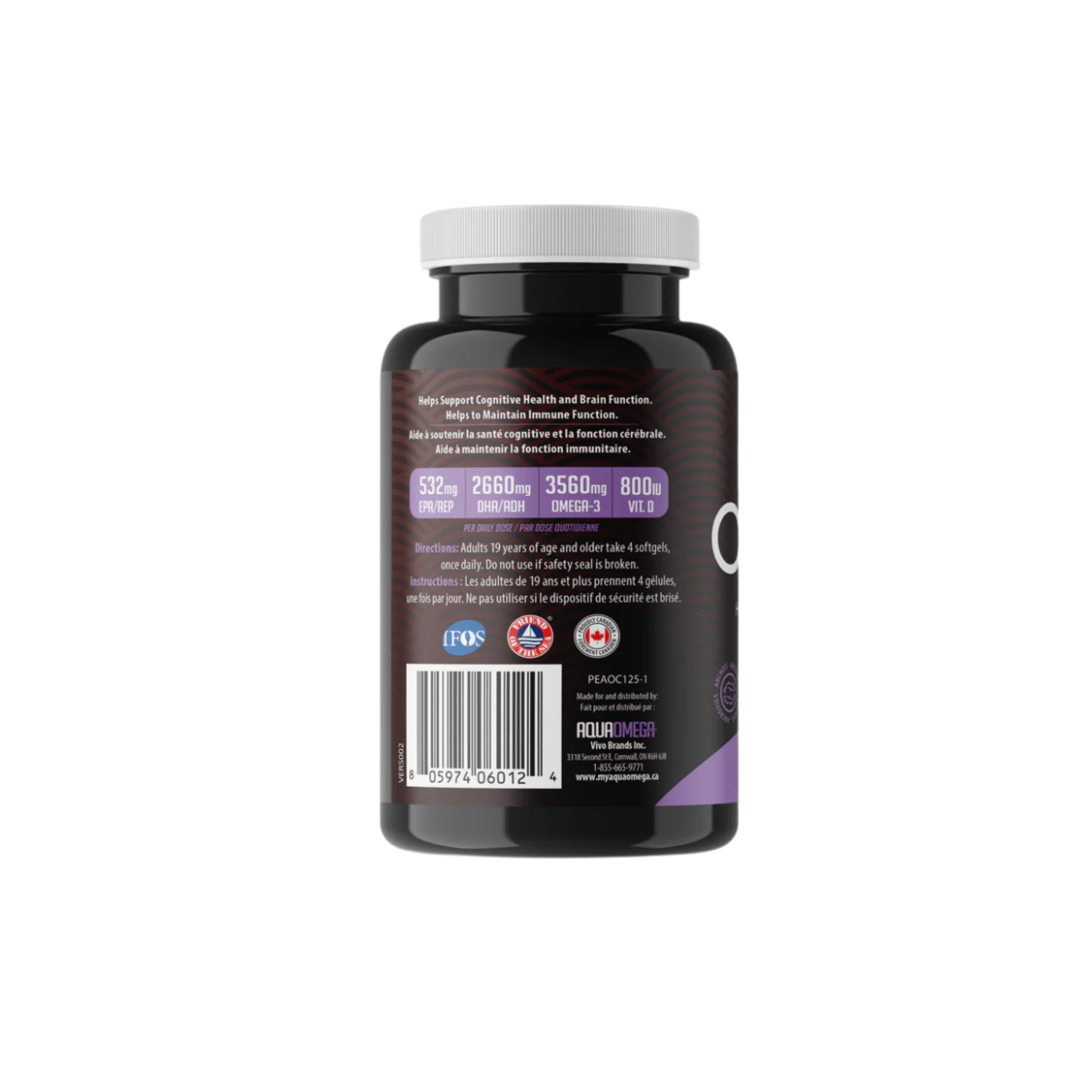 AquaOmega 5X HIGH DHA, lemon - 120 Softgels