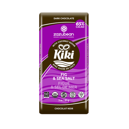 Horizon Wellness & Grocery Zazubean chocolate bar with dark chocolate and cocoa beans on packaging.