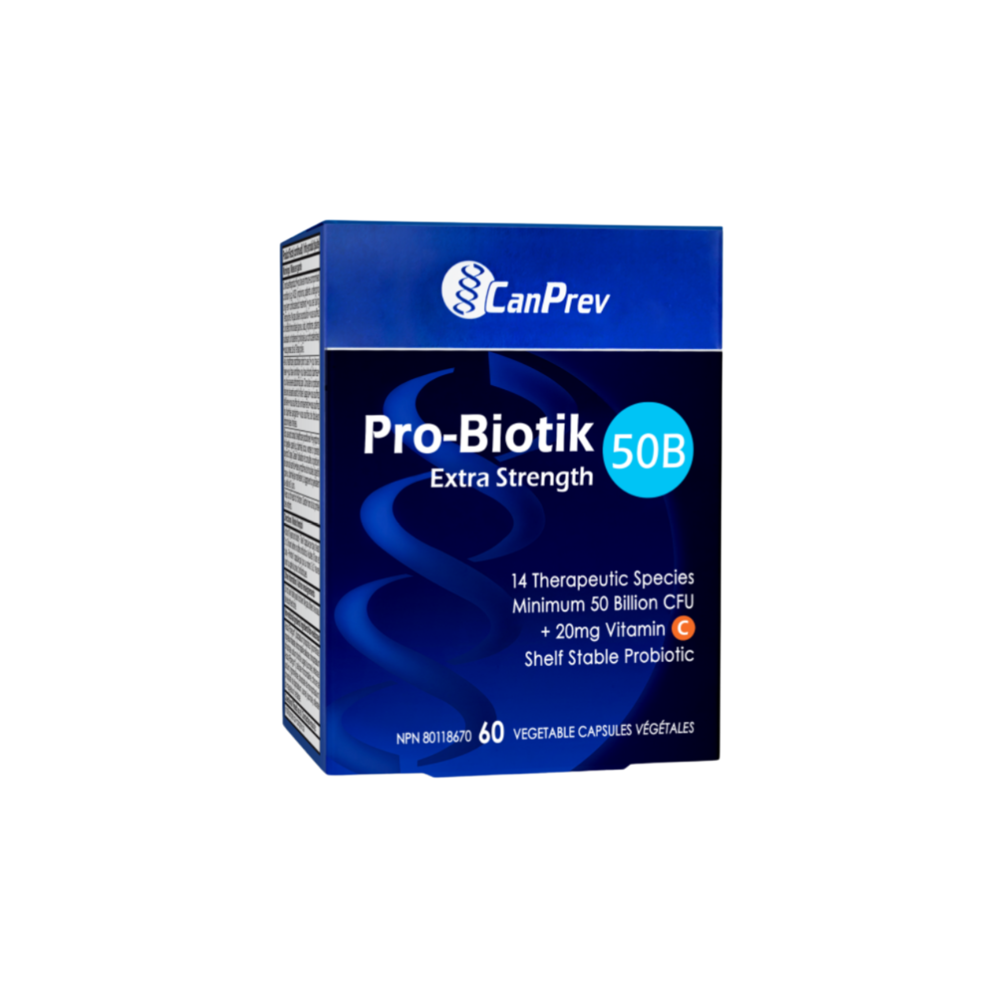 CanPrev Pro-Biotik 50B Extra Strength - 60 Vegetable Capsules - Shelf-Stable Probiotic