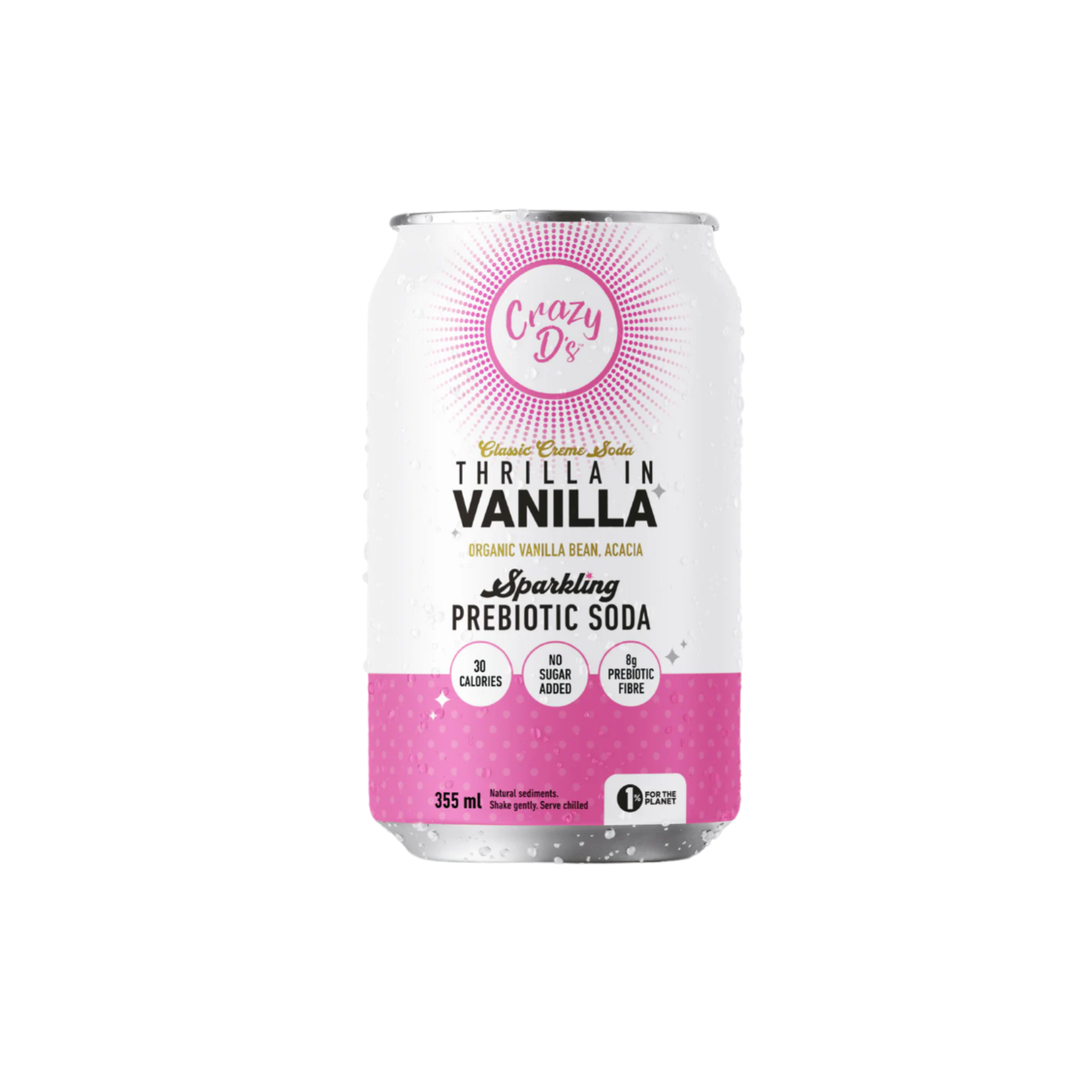 Crazy D’s Prebiotic Soda - Vanilla Creme 355ml