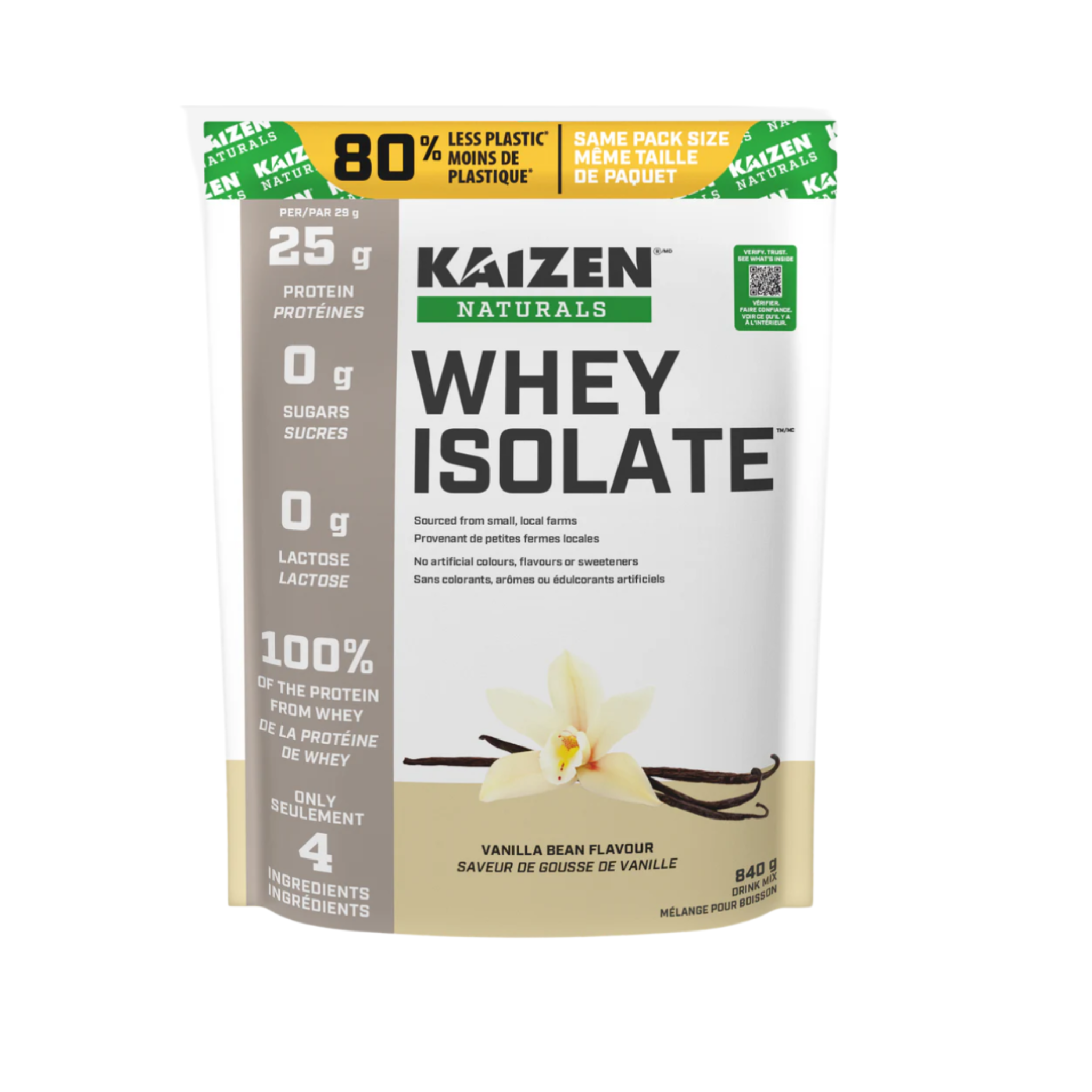KAIZEN - Whey Isolate Vanilla Bean 840g