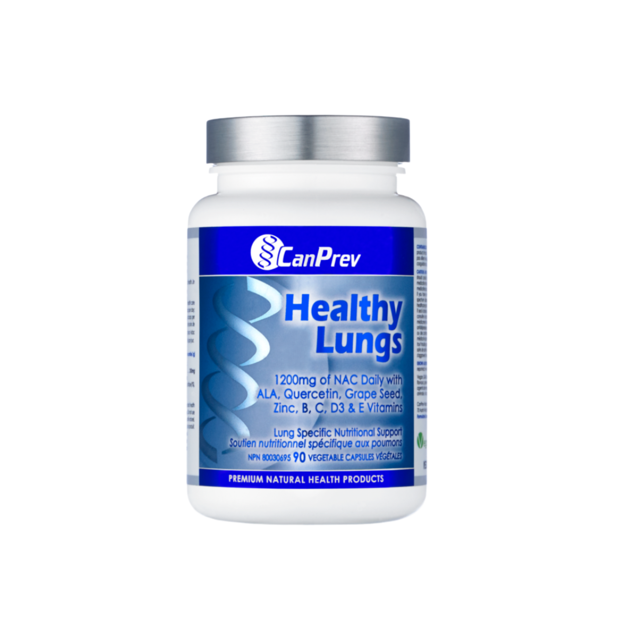 CanPrev Healthy Lungs 1200mg NAC Multi-Antioxidant Formula - Respiratory Support