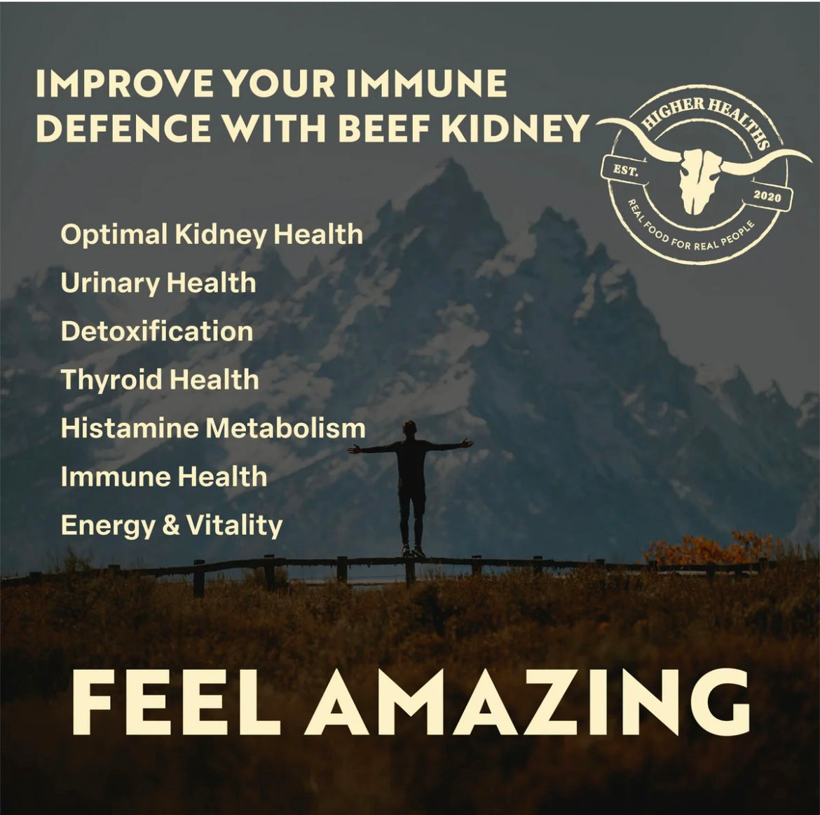 Higher Healths Beef Kidney - Immune Maker, Bottle, 180 capsules