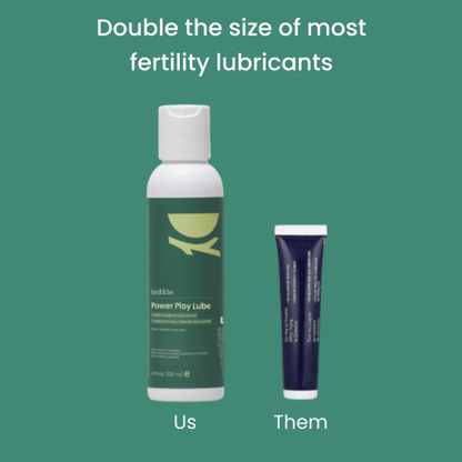 Bird&Be sperm-safe fertility lubricant bottle showing the product label and packaging for conception and comfort support.