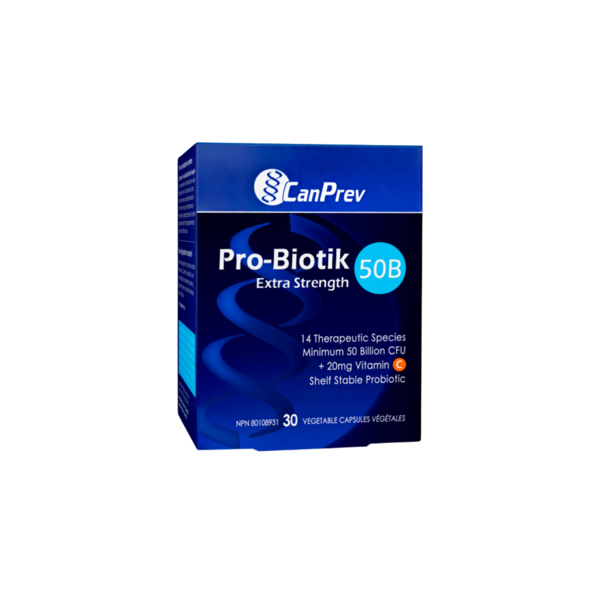 CanPrev Pro-Biotik 50B Extra Strength - 30 Vegetable Capsules - Shelf-Stable Probiotic