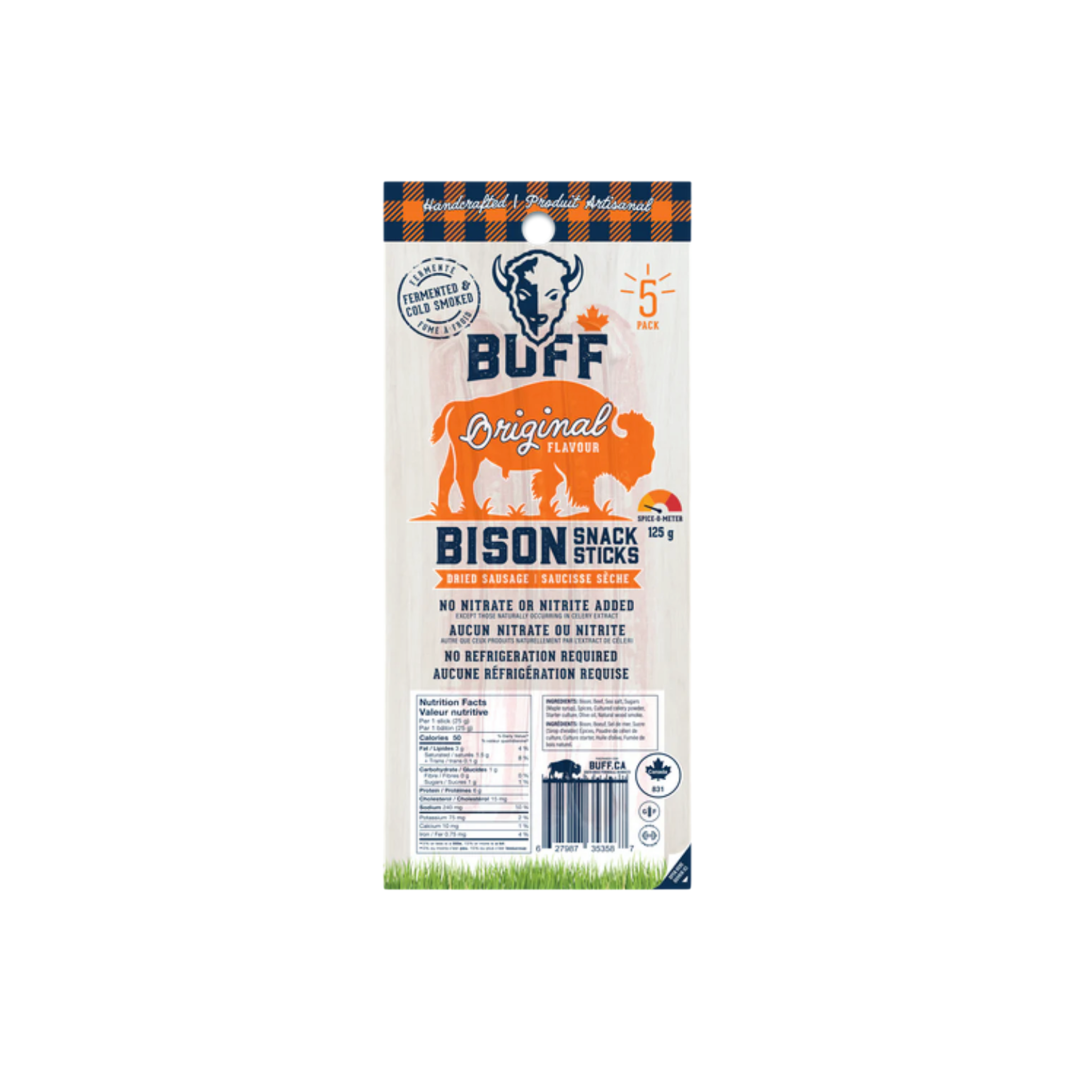 Buff Bison Snack Stick Original - 5 Pack 125G