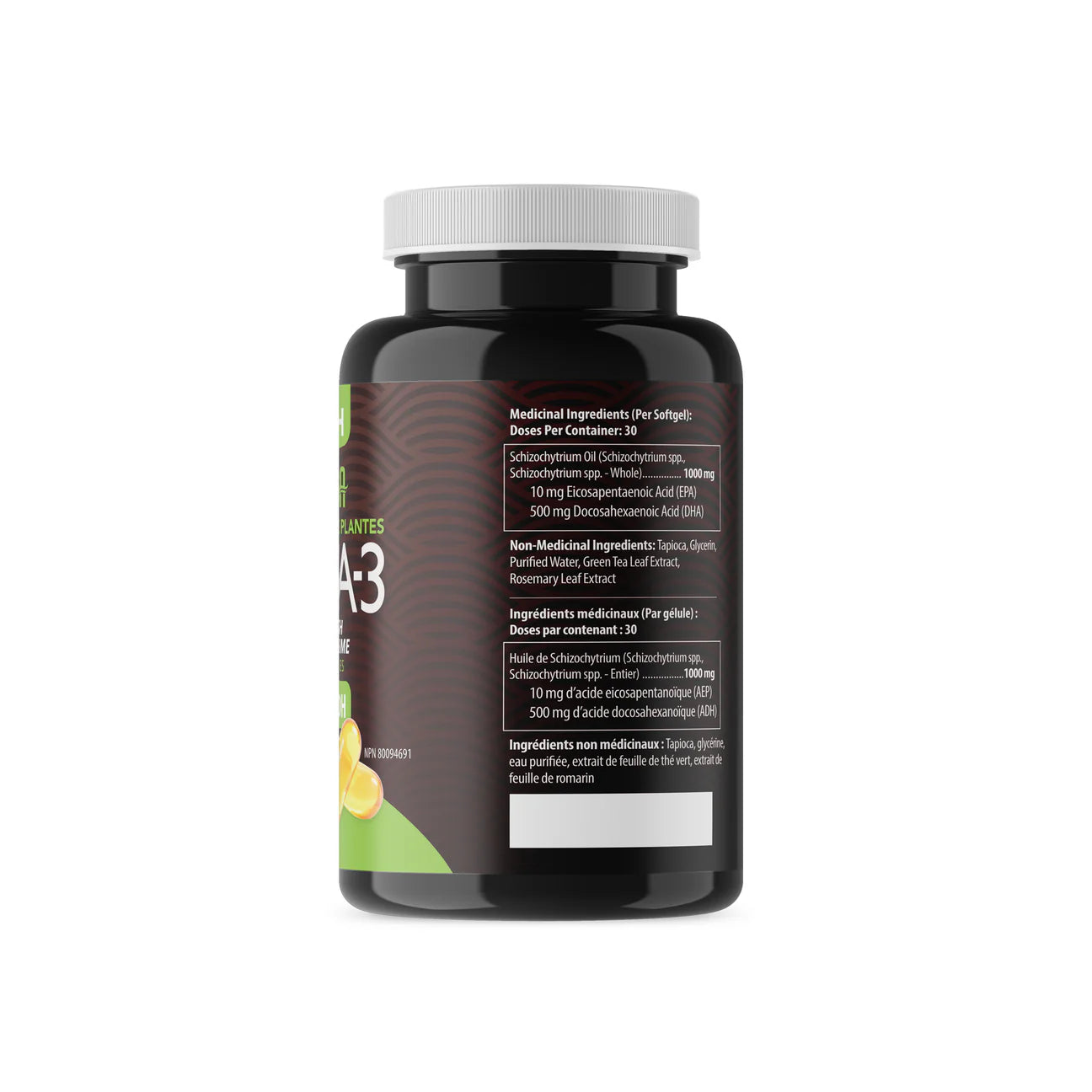 AquaOmega Plant-Based Omega-3 2480mg Softgels - High DHA Vegan Algae Oil