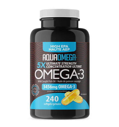 AquaOmega 5X Ultimate Strength EPA 665mg - 240 Softgels