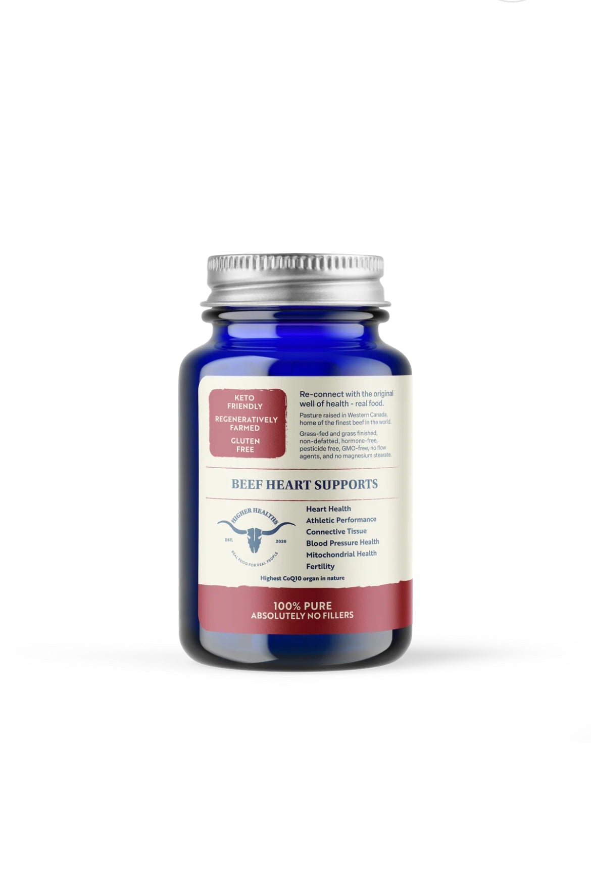 Higher Healths Beef Heart - Antioxidant Abundance - Glass Bottle, 180 caps