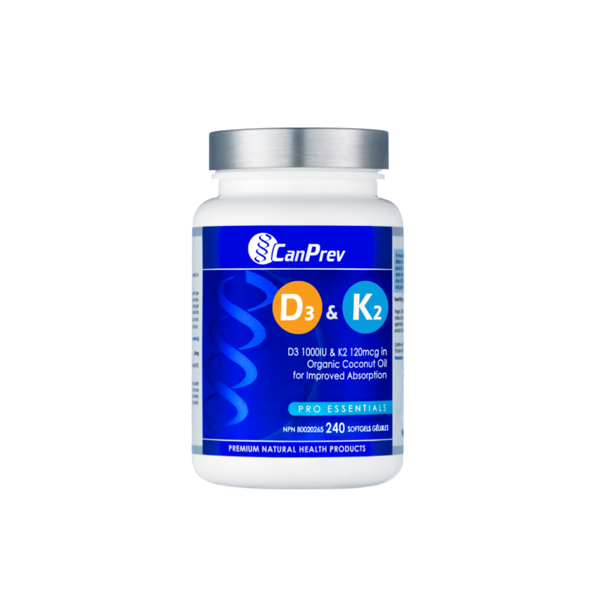 CanPrev Vitamin D3 & K2, 240 softgels