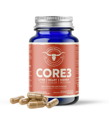 Higher Healths CORE3 Beef Organ Complex (Bottle) - Liver, Heart & Kidney Capsules