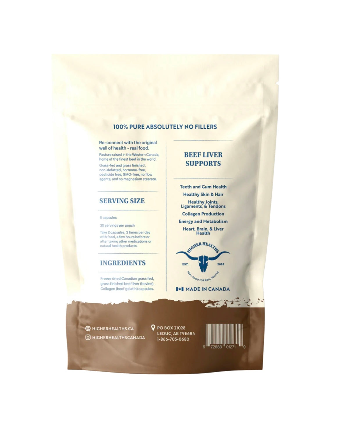 Higher Healths Beef Liver - Nature’s Multivitamin Bag, 180 capsules
