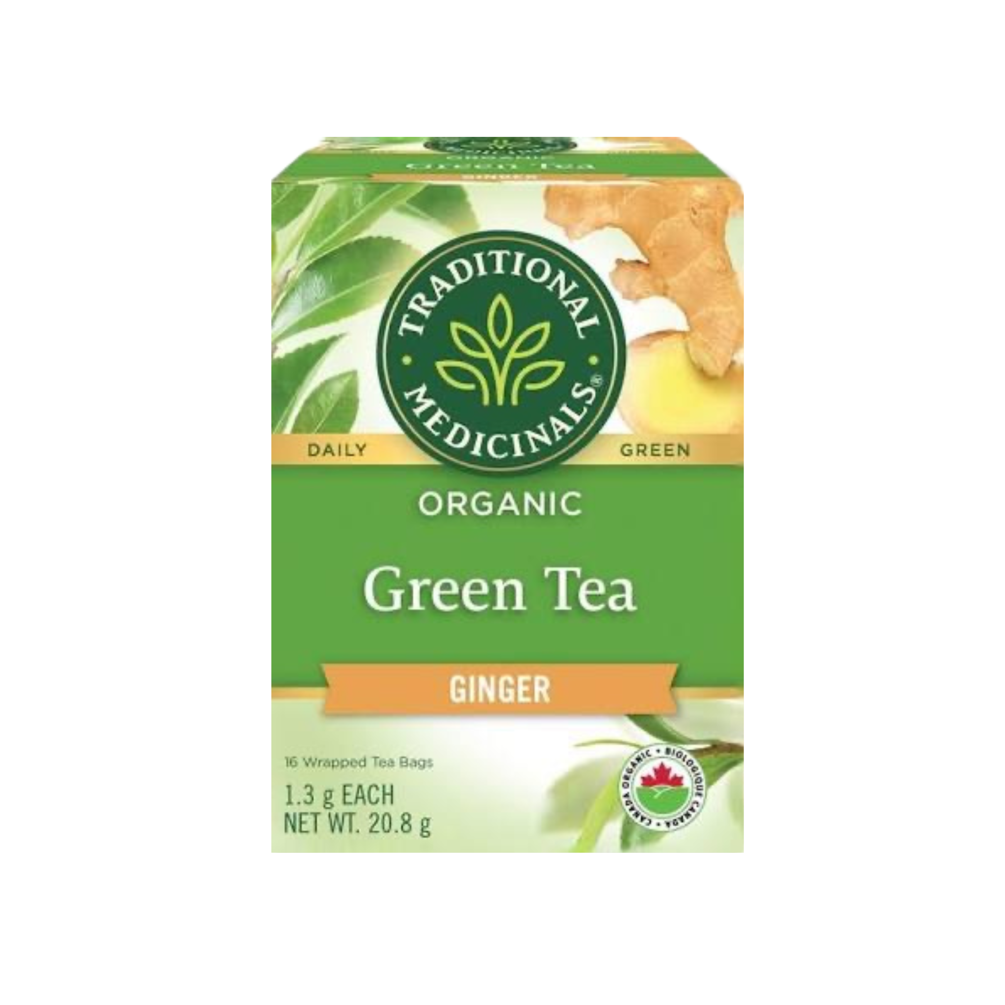 Traditional Medicinals herbal tea box with 16 tea bags, featuring natural packaging and vibrant label design.