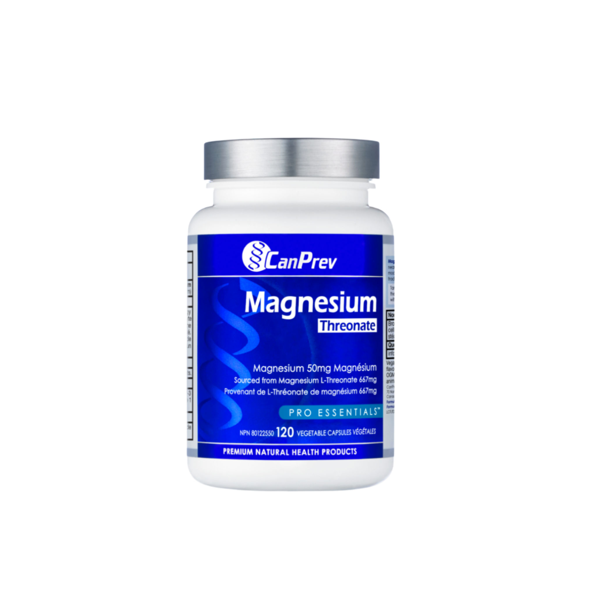 CanPrev Magnesium Threonate 50mg Vegetable Capsules - Brain-Optimized Formula